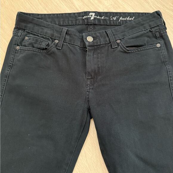 7 For All Mankind “A” Pocket Subtle Flare Bootcut Jeans | Faded Black Grey | 28 - Picture 4 of 9